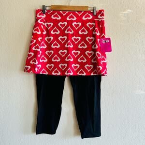 NWT | Running Skirts | pink heart skirt with leggings